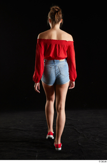Stacy Cruz 1 blue jeans shorts casual dressed red off…